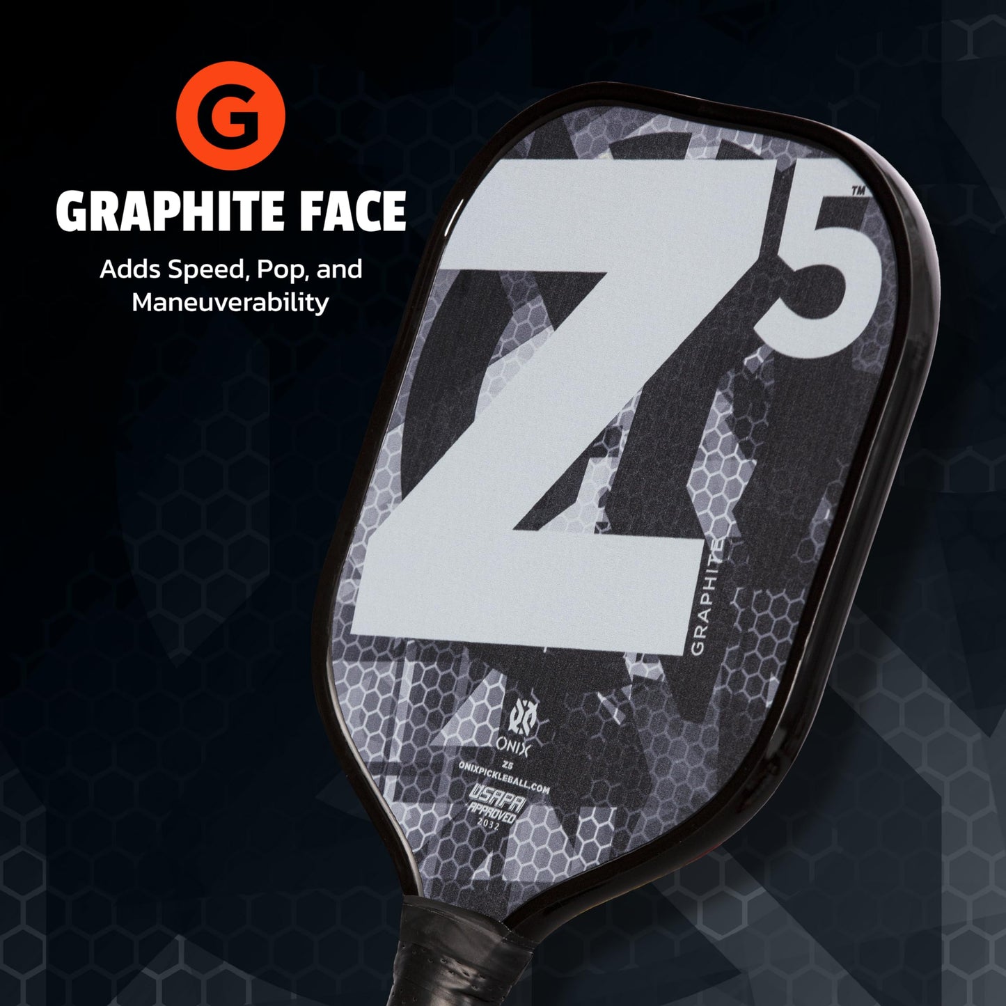 ONIX Graphite MOD Z5 Graphite Carbon Fiber Pickleball Paddles with Cushion Comfort Pickleball Paddle Grip