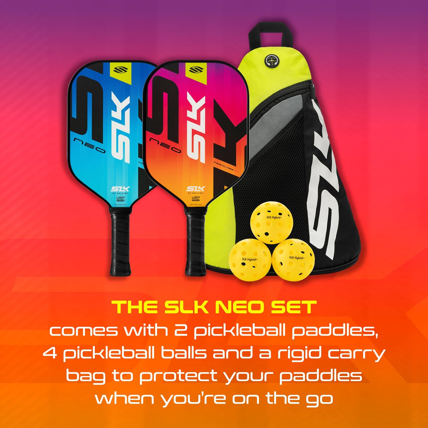 Selkirk Sport SLK Pickleball Paddles Set of 2 | Designed in The USA | Choose The SLK Neo Graphite, SLK Neo Fiberglass Pickleball Set or SLK Atlas Pickleball Bundle