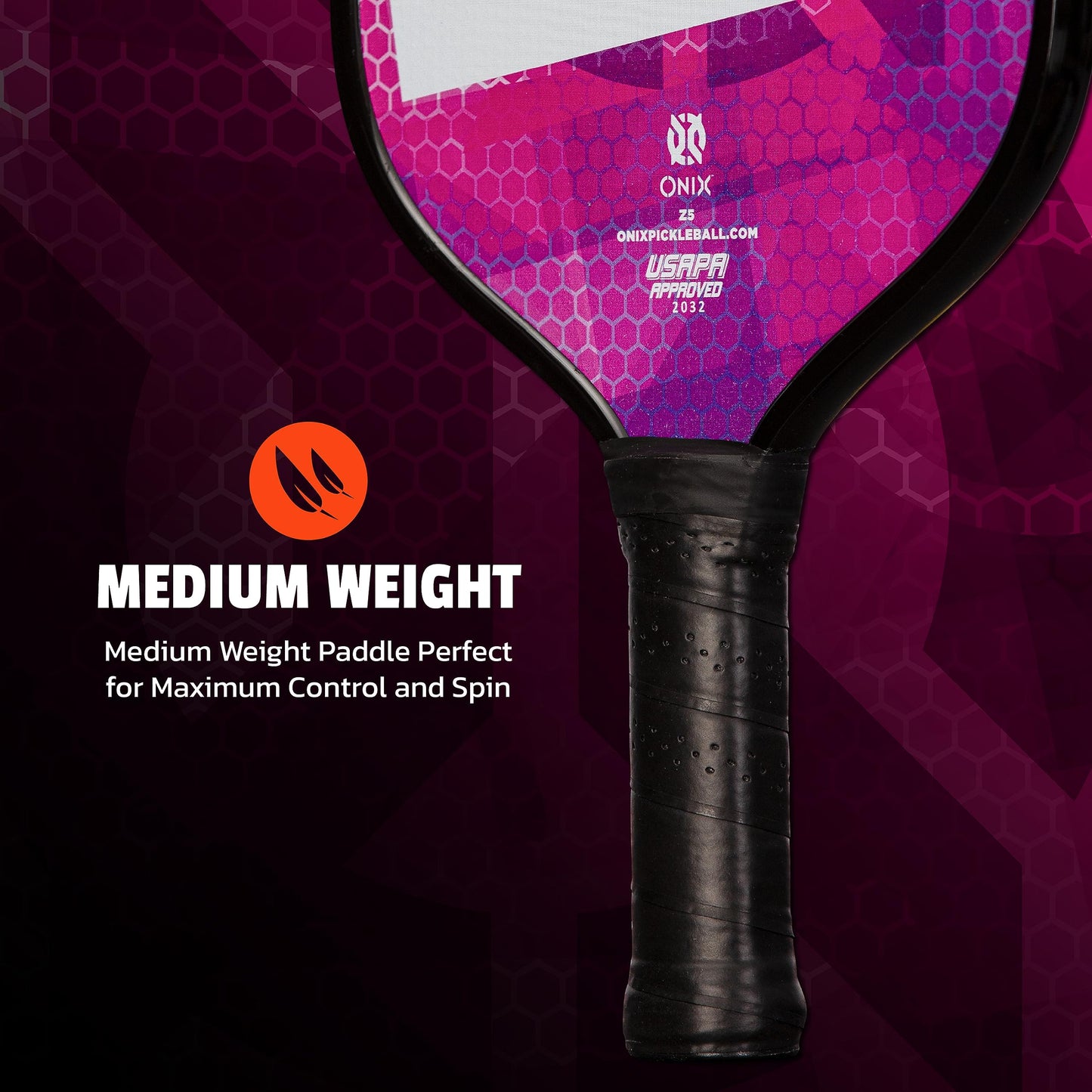 ONIX Graphite MOD Z5 Graphite Carbon Fiber Pickleball Paddles with Cushion Comfort Pickleball Paddle Grip
