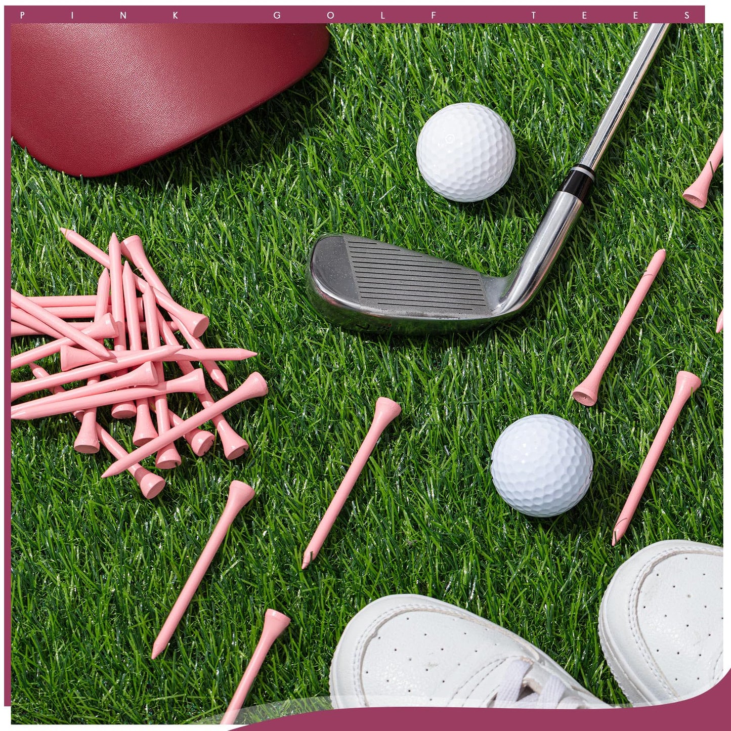 Jenaai 200 Pcs Golf Tees Bamboo Golf Tees Professional Golf Tees Bulk for Women Golf Club Accessories