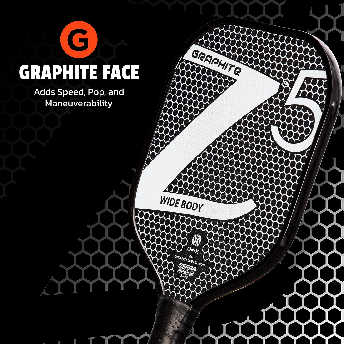 ONIX Graphite MOD Z5 Graphite Carbon Fiber Pickleball Paddles with Cushion Comfort Pickleball Paddle Grip