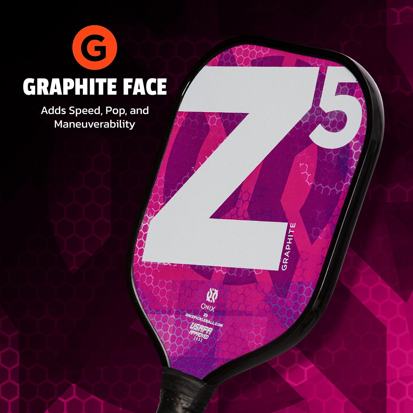 ONIX Graphite MOD Z5 Graphite Carbon Fiber Pickleball Paddles with Cushion Comfort Pickleball Paddle Grip