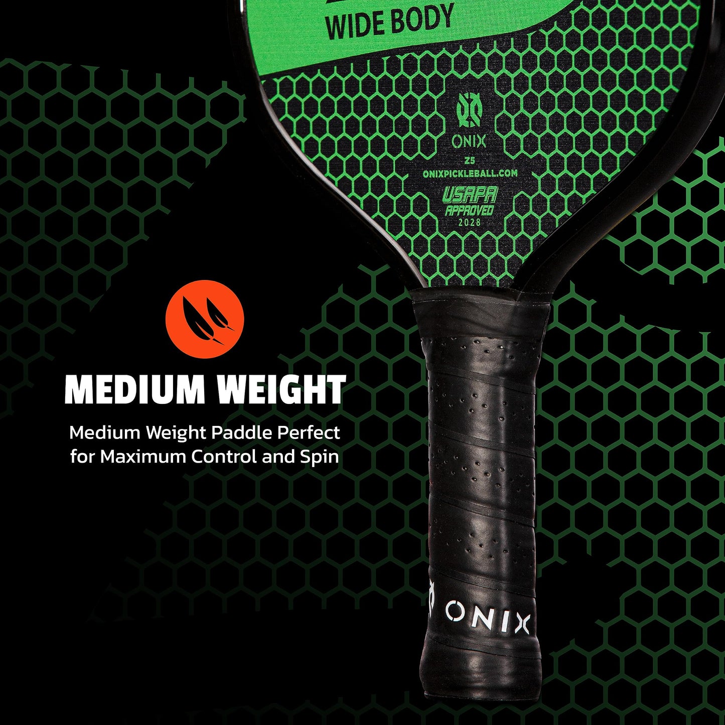 ONIX Graphite MOD Z5 Graphite Carbon Fiber Pickleball Paddles with Cushion Comfort Pickleball Paddle Grip