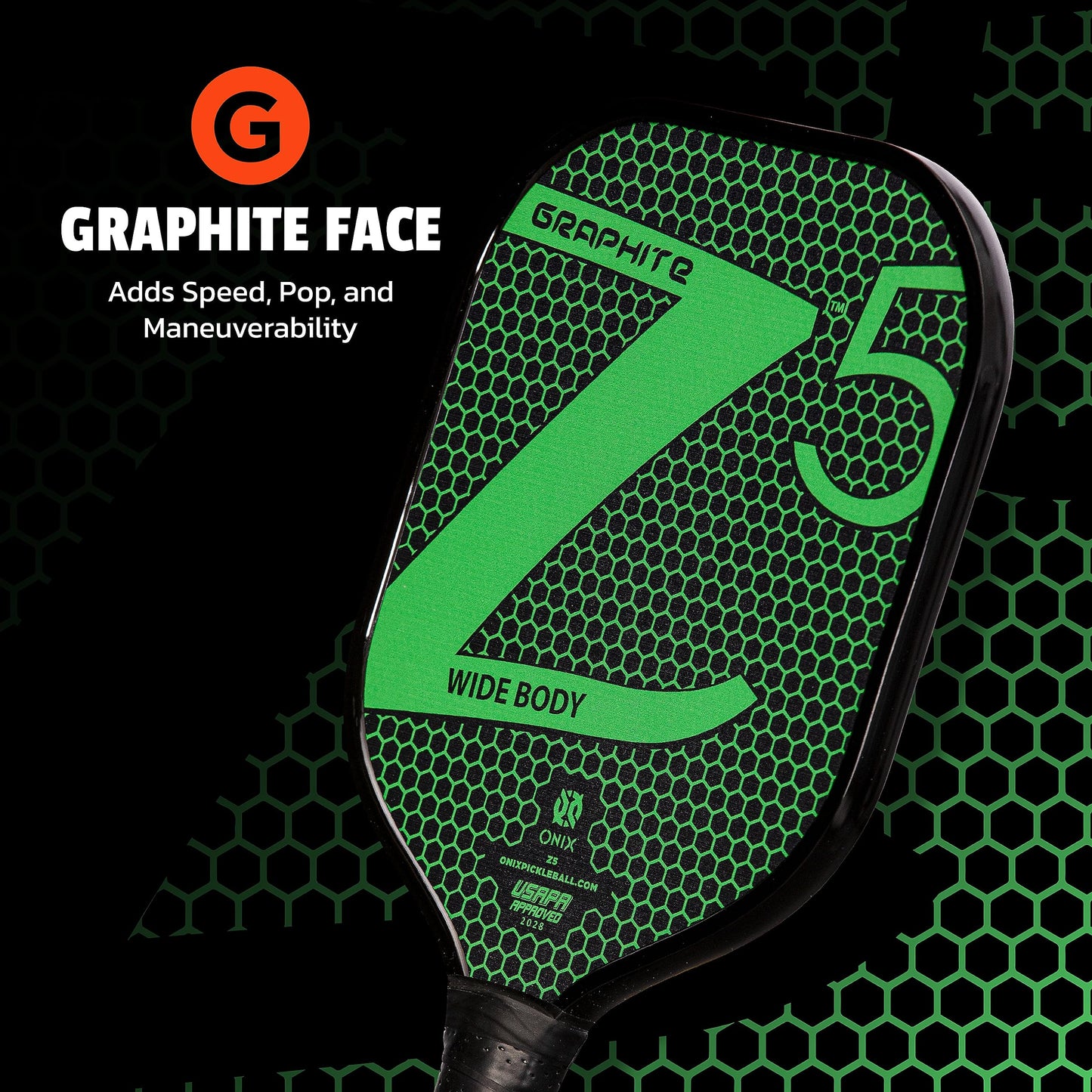 ONIX Graphite MOD Z5 Graphite Carbon Fiber Pickleball Paddles with Cushion Comfort Pickleball Paddle Grip